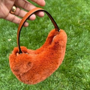 ASOS Burnt Orange Faux Fur Small Handbag